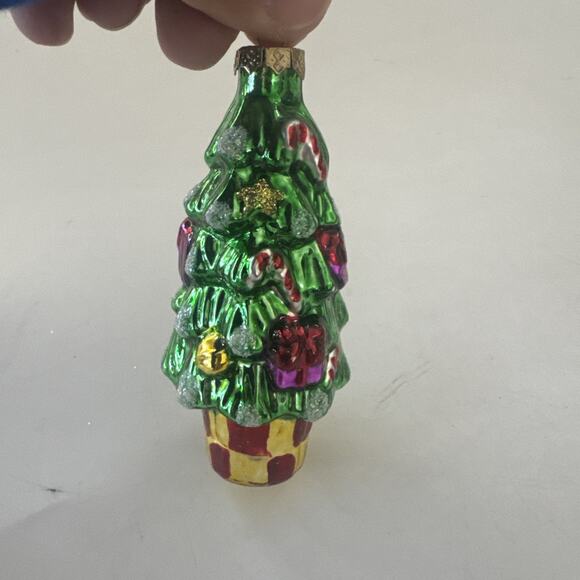 Set of 4 Christmas Ornaments by Greenbrier Santa‎ Snowman Tree Blown Glass - Picture 5 of 13